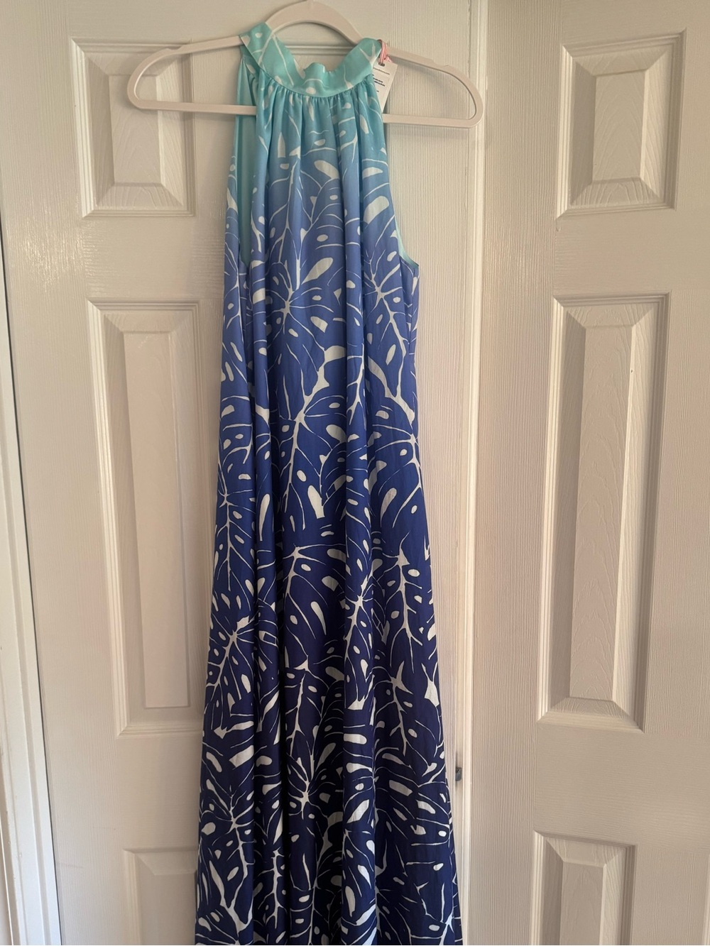 Vineyard Vines Blue Ombre Halter Maxi Dress